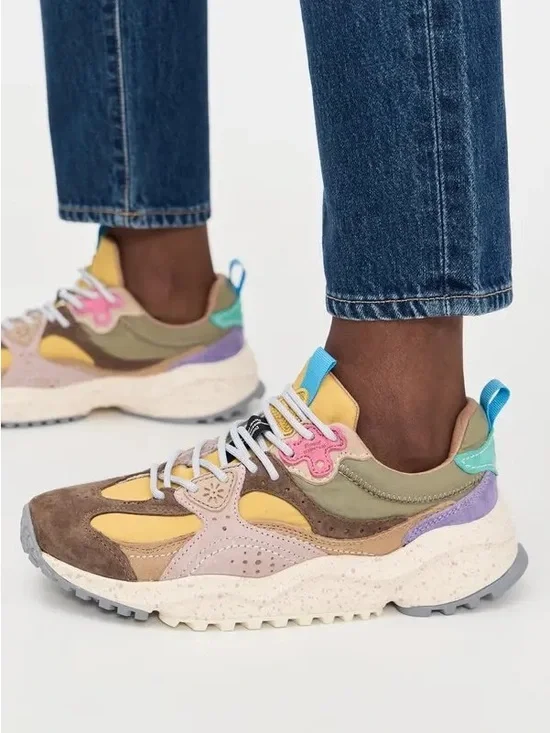 NWT Flower Mountain Wave Sneakers - Yellow Multi women’s size 8/ 39 - Picture 2 of 8